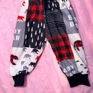 Newborn' Red & Gray Joggers